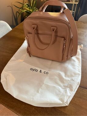 ayla & co Tan Baby Bag Backpack - Convertible Crossbody